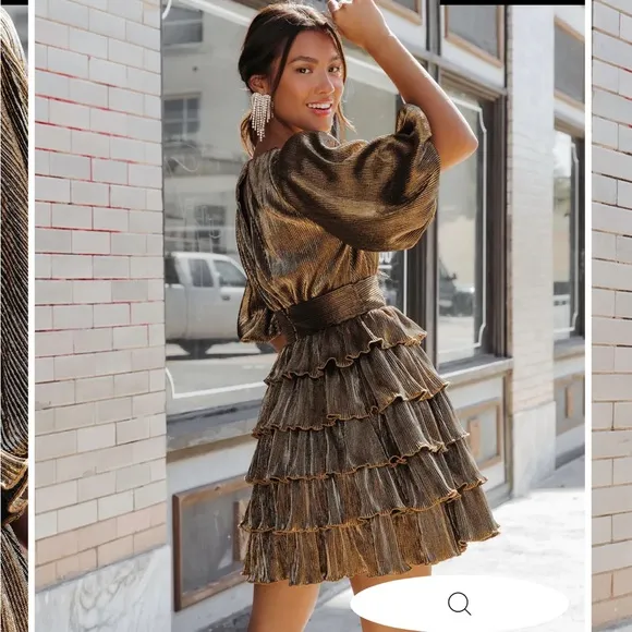 Metallic tiered dress