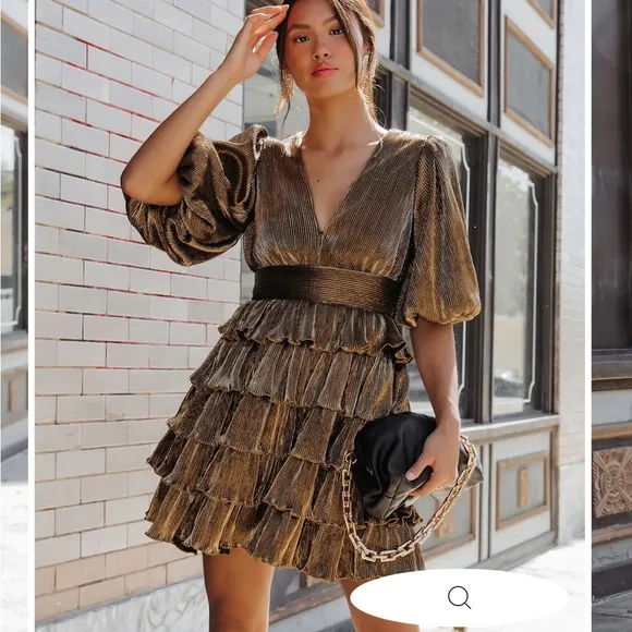 Metallic tiered dress