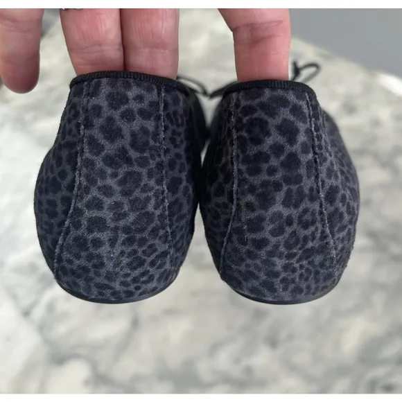 M.Gemi The Danza Flats Black Gray Leopard Print 41 Made in Italy Quiet Luxury
