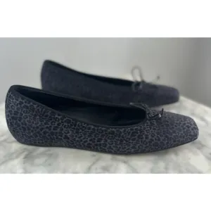 M.Gemi The Danza Flats Black Gray Leopard Print 41 Made in Italy Quiet Luxury