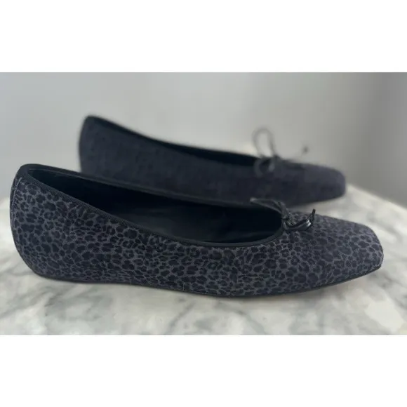 M.Gemi The Danza Flats Black Gray Leopard Print 41 Made in Italy Quiet Luxury