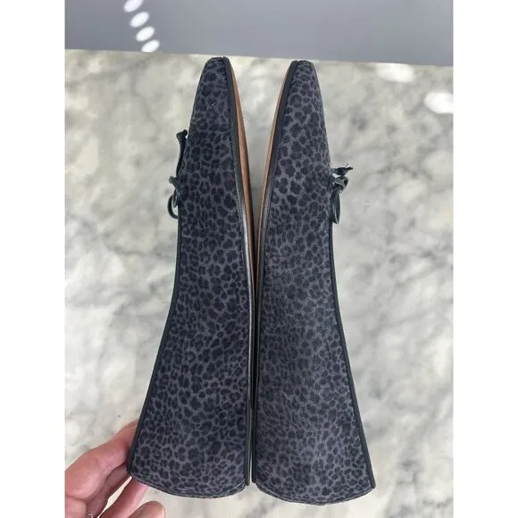 M.Gemi The Danza Flats Black Gray Leopard Print 41 Made in Italy Quiet Luxury