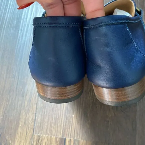 M.Gemi the Silvia Navy Leather Loafers