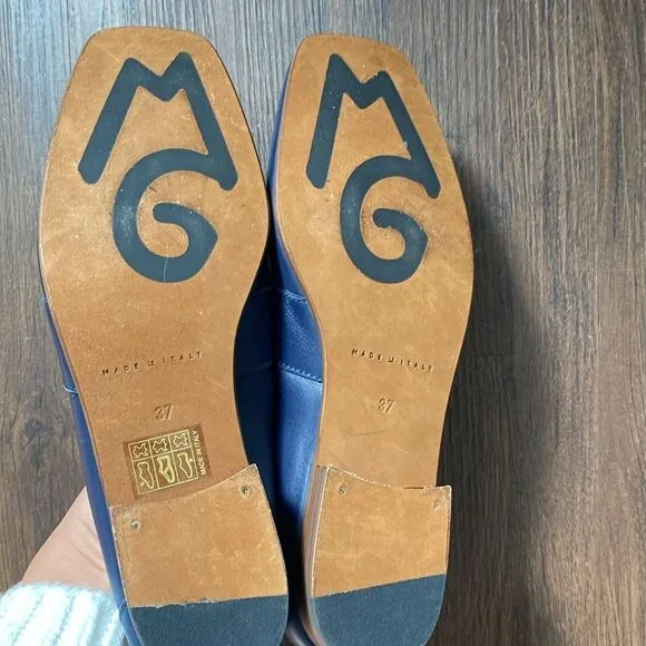 M.Gemi the Silvia Navy Leather Loafers