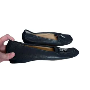 Michael Kors black pebbled supple leather driving moccasin loafers size 8.5
