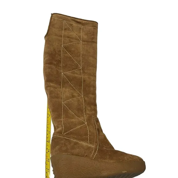 Michael Kors Crosby Suede Sherpa Lined Knee High Wedge Boots  Womens Size 7.5