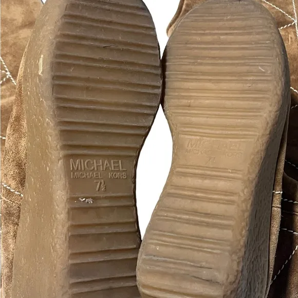 Michael Kors Crosby Suede Sherpa Lined Knee High Wedge Boots  Womens Size 7.5