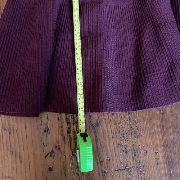 Michael Kors Fit and Flare Burgundy Dress Size Large, Short Sleeve Scoop…