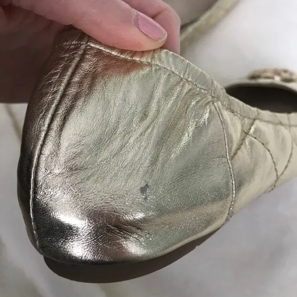 Michael Kors gold quilted flats