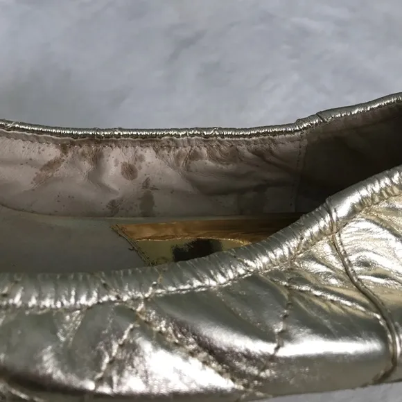 Michael Kors gold quilted flats