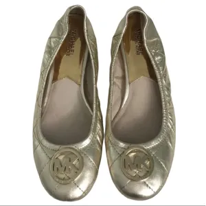 Michael Kors gold quilted flats
