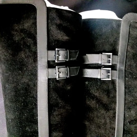 MICHAEL Michael Kors, Delaney‎ Over-the-Knee Boots Black Suede &amp; Leather, Size 6