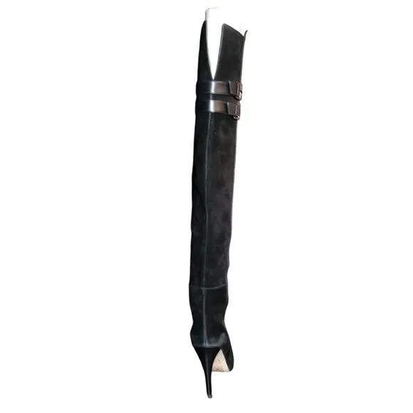 MICHAEL Michael Kors, Delaney‎ Over-the-Knee Boots Black Suede &amp; Leather, Size 6