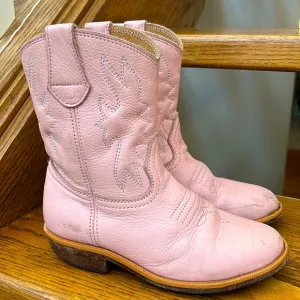 Mikoleon dirt kickers cowboy boots girls pink blush color  genuine leather