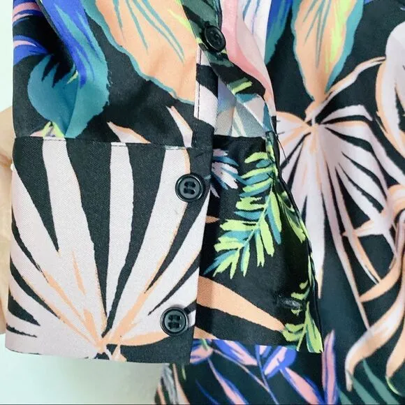 Milly Jordan Tropical Palm Print Wrap Dress