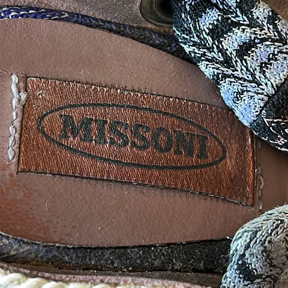 Missoni Psychedelic Espadrille Wedge Heel Sandals Multicolor Wrap Ankle Size 37