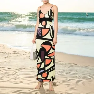MISSONI Multicolor Abstract Printed Jersey Halter Neck Tie Maxi Dress S