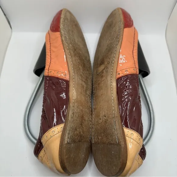 Miu Miu Ballerina Flats Women's size 7/ Burgundy Red and Pink‎