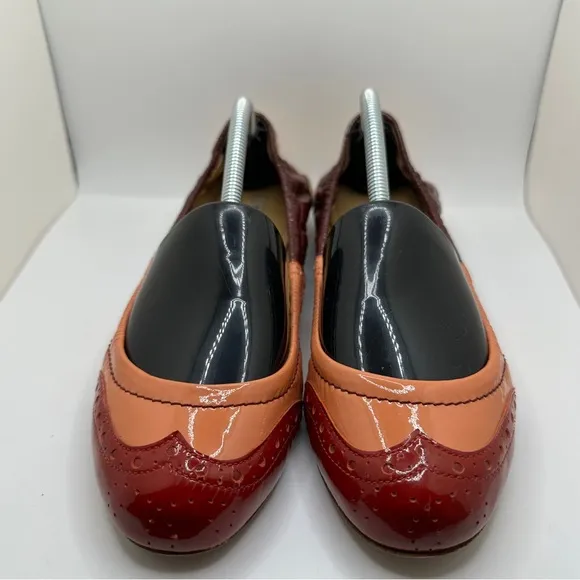 Miu Miu Ballerina Flats Women's size 7/ Burgundy Red and Pink‎