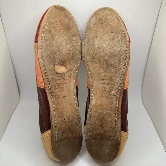 Miu Miu Ballerina Flats Women's size 7/ Burgundy Red and Pink‎