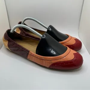 Miu Miu Ballerina Flats Women's size 7/ Burgundy Red and Pink‎