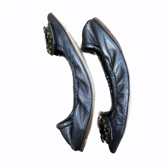 Miu Miu Platinum Embellished Ballerina Flats