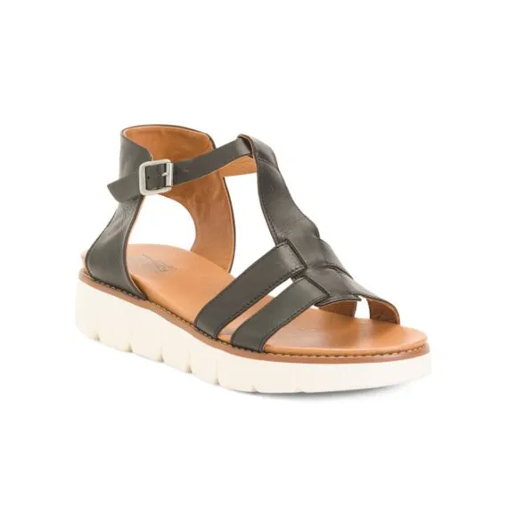 MIZ MOOZ Black Made In Portugal Leather Margery Sandals