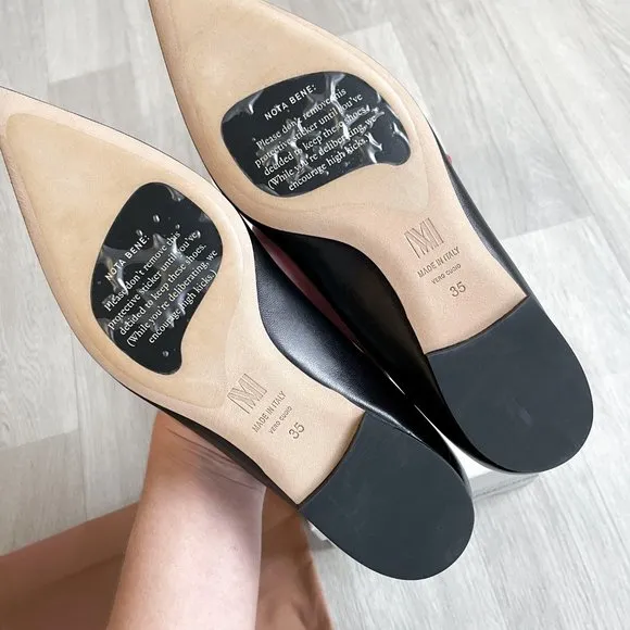 MM Lafleur Rowan Flat Kidskin Black Leather Size 35 NEW