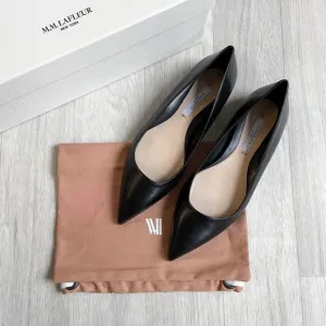 MM Lafleur Rowan Flat Kidskin Black Leather Size 35 NEW
