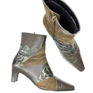 Monzo &amp; Franco Oyster Pointed Toe Patchwork Boots 8.5