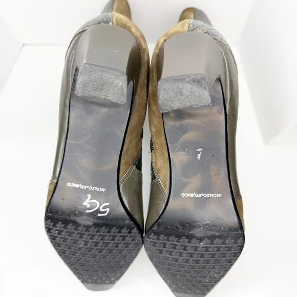 Monzo &amp; Franco Oyster Pointed Toe Patchwork Boots 8.5