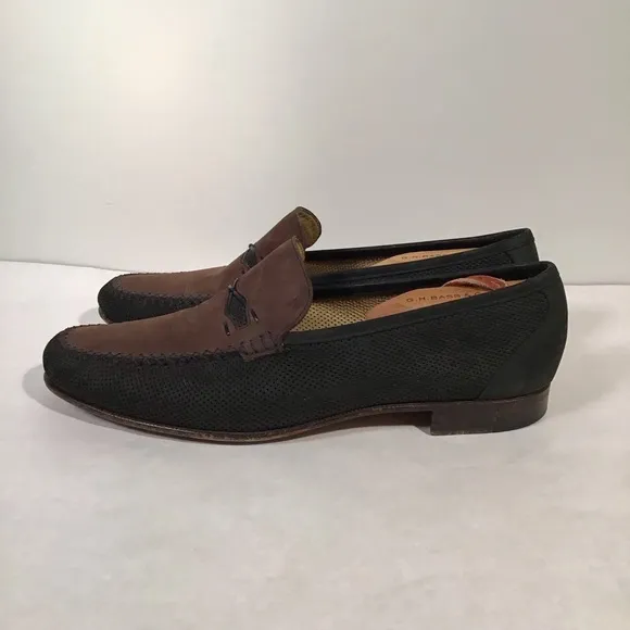 Moreschi Men’s Two Tone Black Brown Suede Italy Loafers Size 11.5