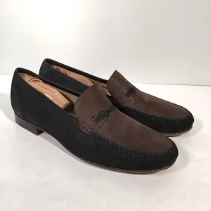 Moreschi Men’s Two Tone Black Brown Suede Italy Loafers Size 11.5