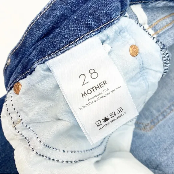 Mother Denim X Tuckernuck High Waisted Looker Skinny Jeans Teaming Up Wash