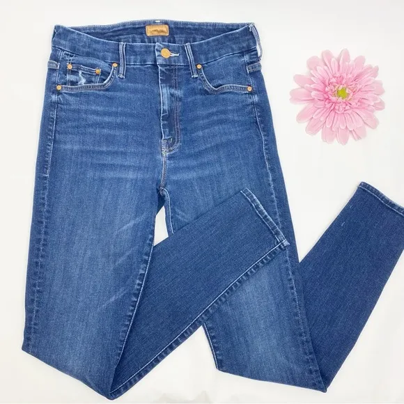 Mother Denim X Tuckernuck High Waisted Looker Skinny Jeans Teaming Up Wash