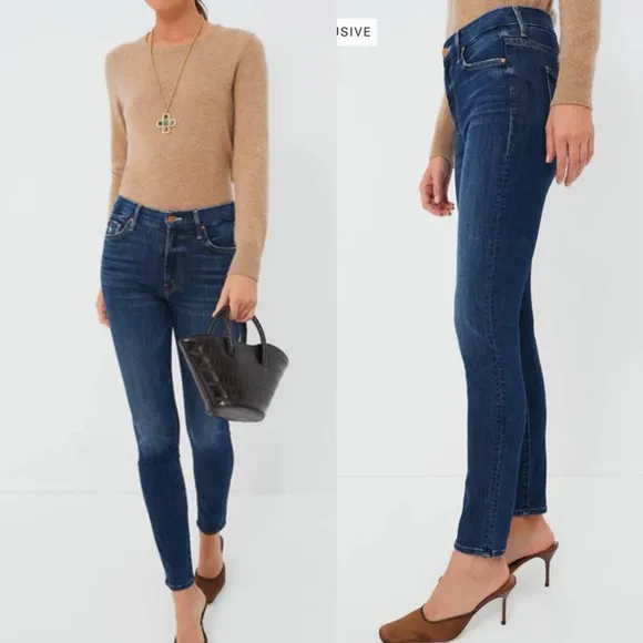 Mother Denim X Tuckernuck High Waisted Looker Skinny Jeans Teaming Up Wash