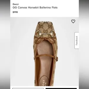 N0nautehntik Gucci Brown GG Canvas Horsebit Ballerina Flats- read description