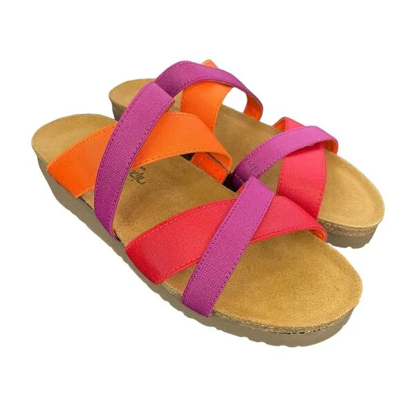 Naot Roxana Sandals Womens Size EU 36 US 5 Red Orange Purple Criss Cross Strap