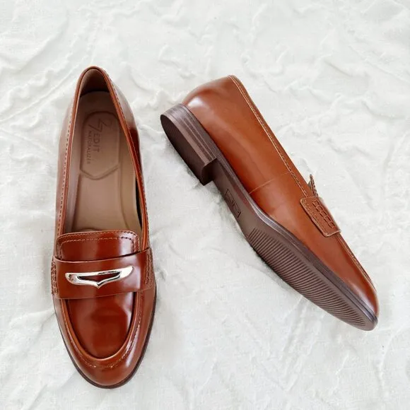 Naturalizer 27 EDIT Georgiana Leather Slip-On Penny Loafers New