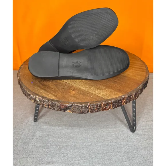 Naturalizer Essential Black Leather Ballet Flats Bow Size 7W EU 37