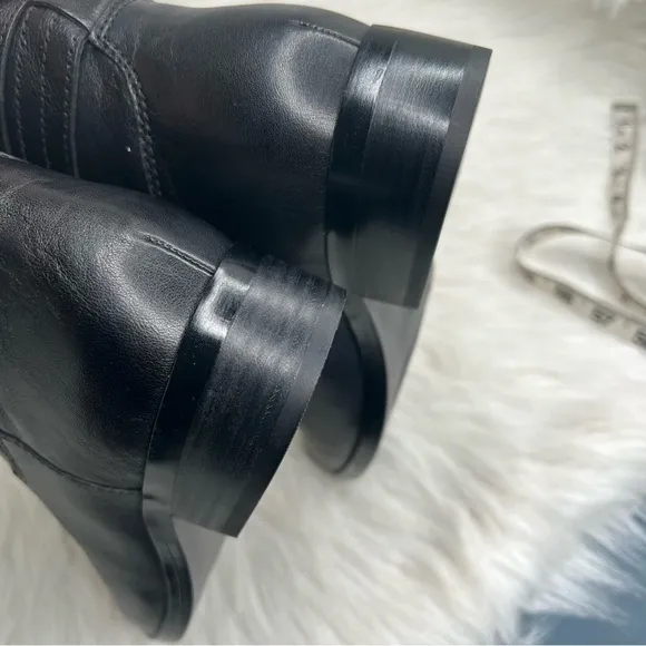 Naturalizer Reid High Shaft Boots Black Leather Size 6M