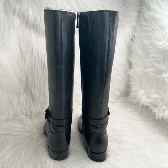Naturalizer Reid High Shaft Boots Black Leather Size 6M