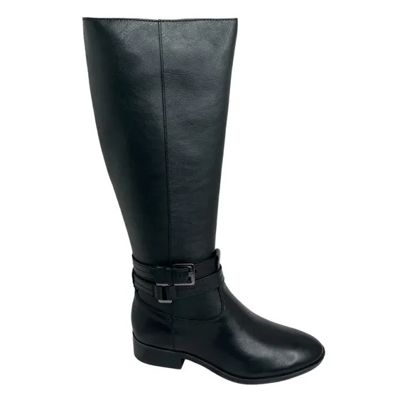 Naturalizer Reid High Shaft Boots Black Leather Size 6M