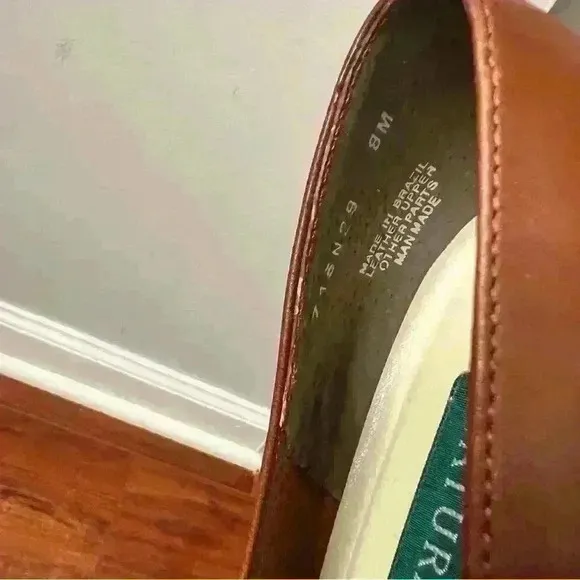 Naturalizer Vintage Women Size 8M Brown Leather Ballet With Bow Flat Small Heel