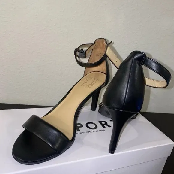 Naturalizer Womens Leah Black Open Toe Ankle Strap Dress Sandals Heels