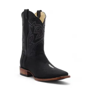 Naveen Men's Black Stingray Exotic Leather Boots