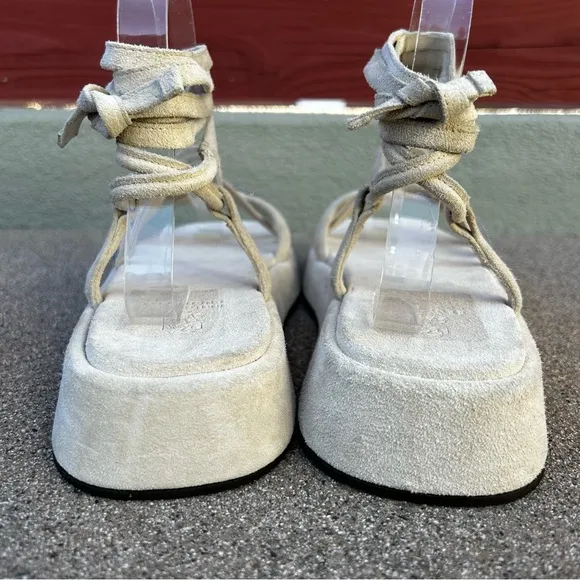 NEW $1,150~BRUNELLO CUCINELLI~Monili Crystal Ankle Tie Platform Sandals~8.5/9/39