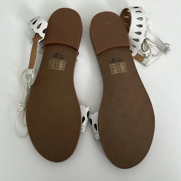 New! 9.5M Jack Rogers Ankle Wrap Sandals White Leather