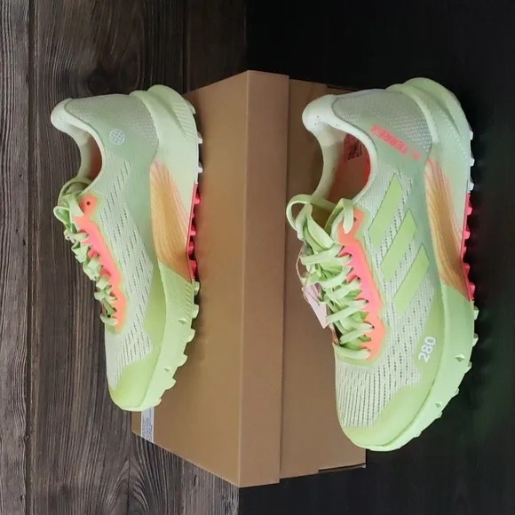 New Adidas Terrex Agravic Flow 2.0 Lime Green Trail Running Sneakers