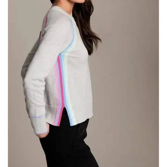 NEW ALASHAN CASHMERE cotton cashmere rainbow placket saddle raglan in fog